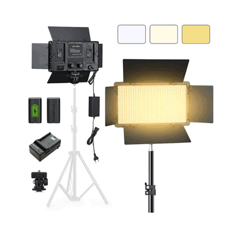 dwa پنل ال ای دی دارای دو عدد باتری Pro LED 600 - تصویر 1